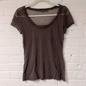 Mexx Grey/Red Polka Dot Sheer Mess Shirt